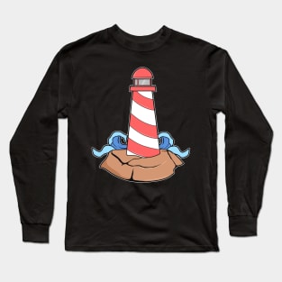 Lighthouse Stone Waves Long Sleeve T-Shirt
